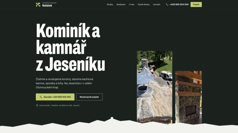 Ukázka řešení pro Kominík a kamnář Jeseník