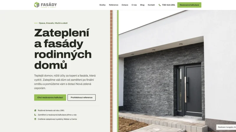 Ukázka řešení pro SB Fasády